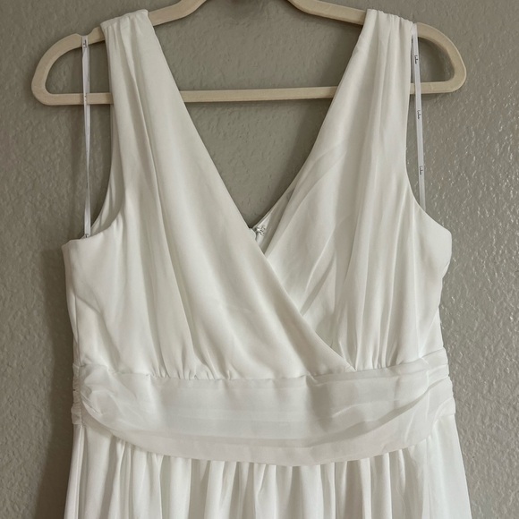 Lulus white Surplice Maxi Wedding Gown Dress Large - Picture 6 of 7